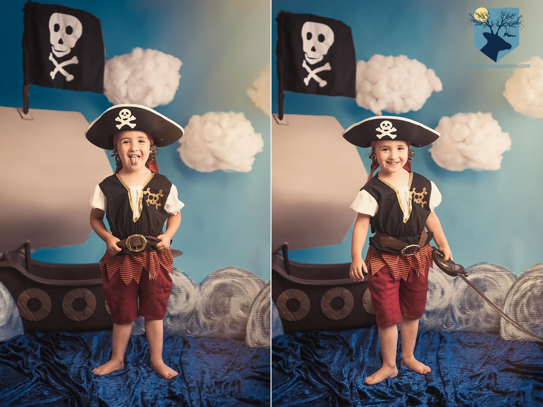 fotografia fotos girona figueres emporda monica quintana niños niñas familia retrato estudio minis verano piratas promocion