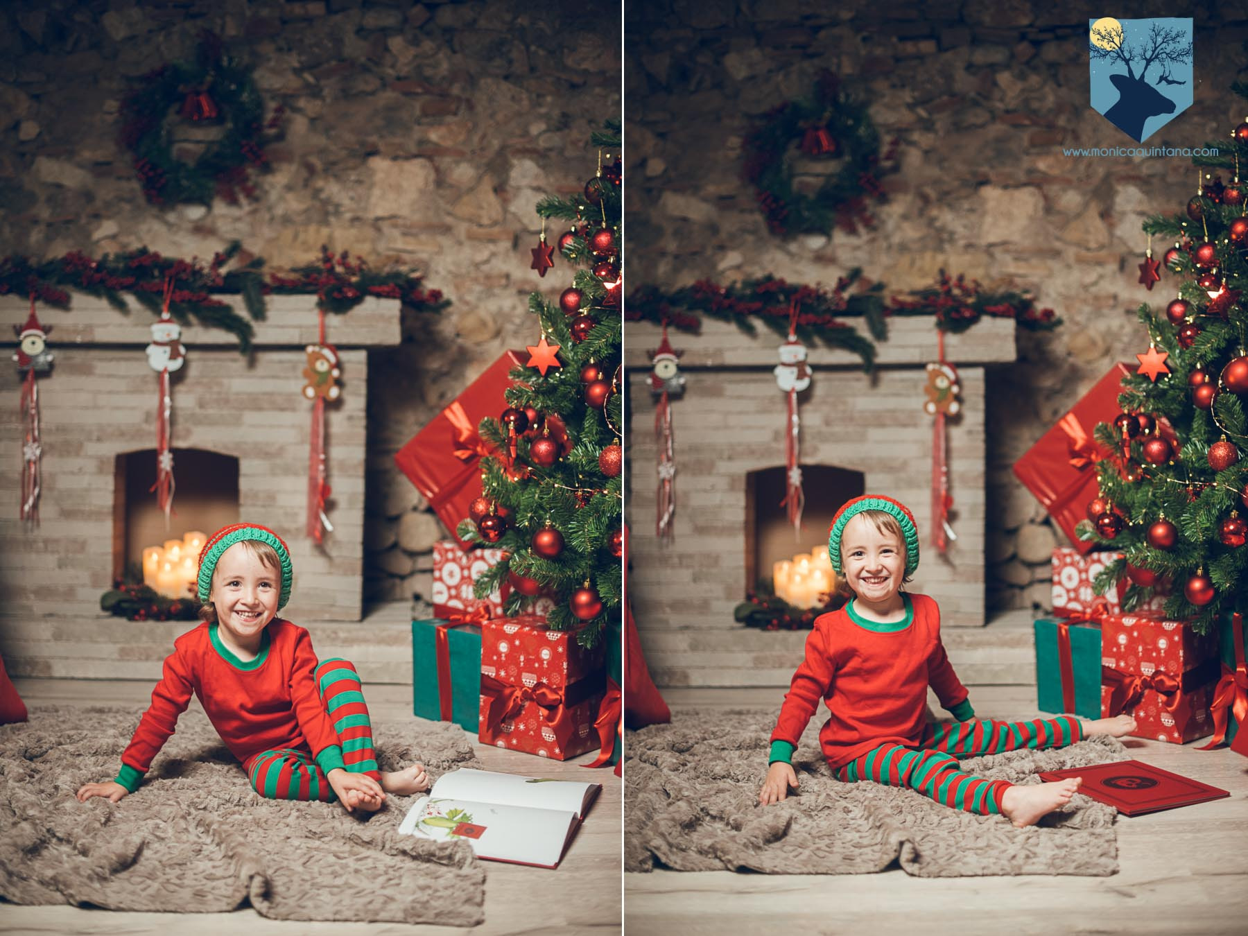 fotografia foto fotografa estudio estudi figueres girona familia nen nena niño niña navidad nadal postal 