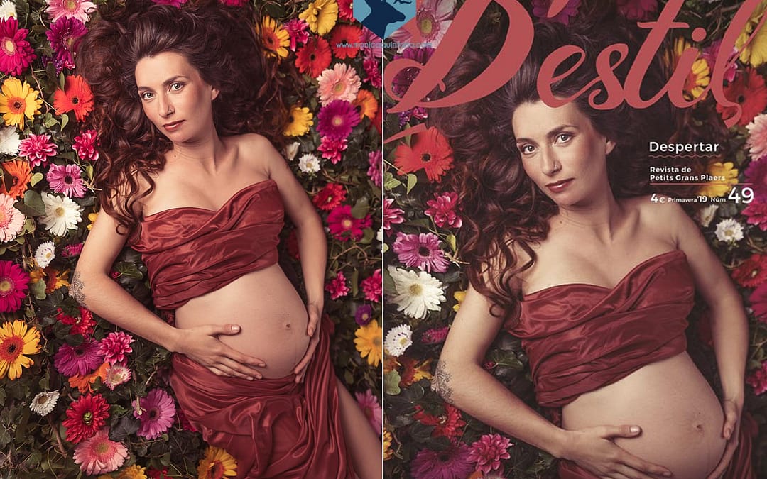 Fotos de embarazo en Figueres para portada de revista